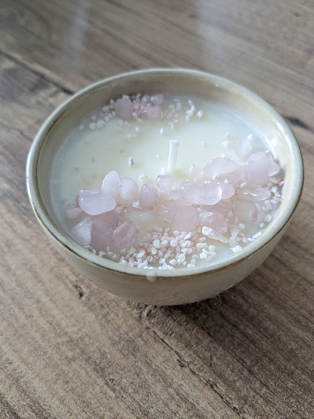 Bougie &amp; quartz rose 