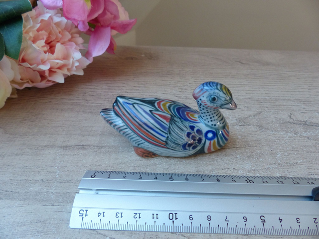 Figurine Oiseau Canard Tonala Art Populaire Mexicain Peint à la main et Signé Erandi Mexique