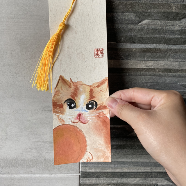 Original hand painted cat bookmark 🐈🐱