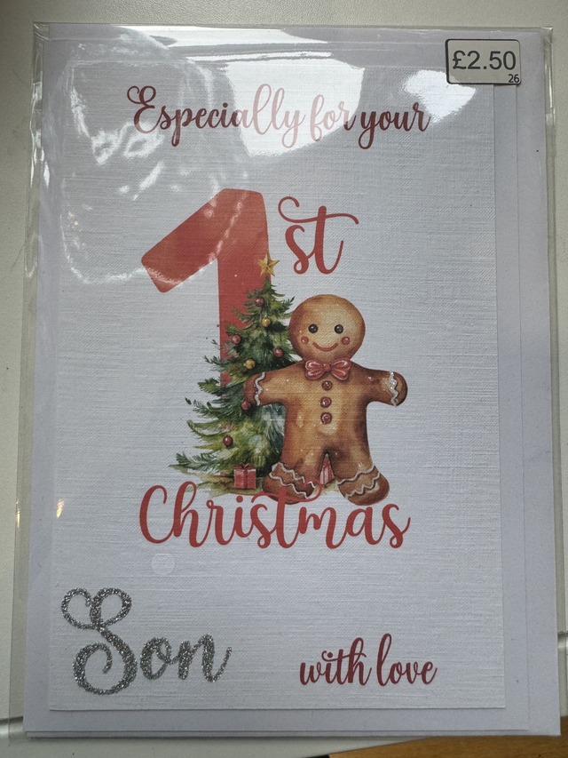 Glitter Christmas Card 7x5" 