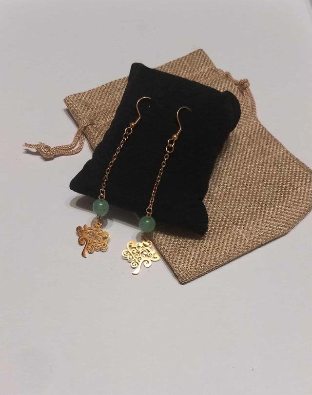 Boucles d'oreilles Stela doré - Aventurine Verte