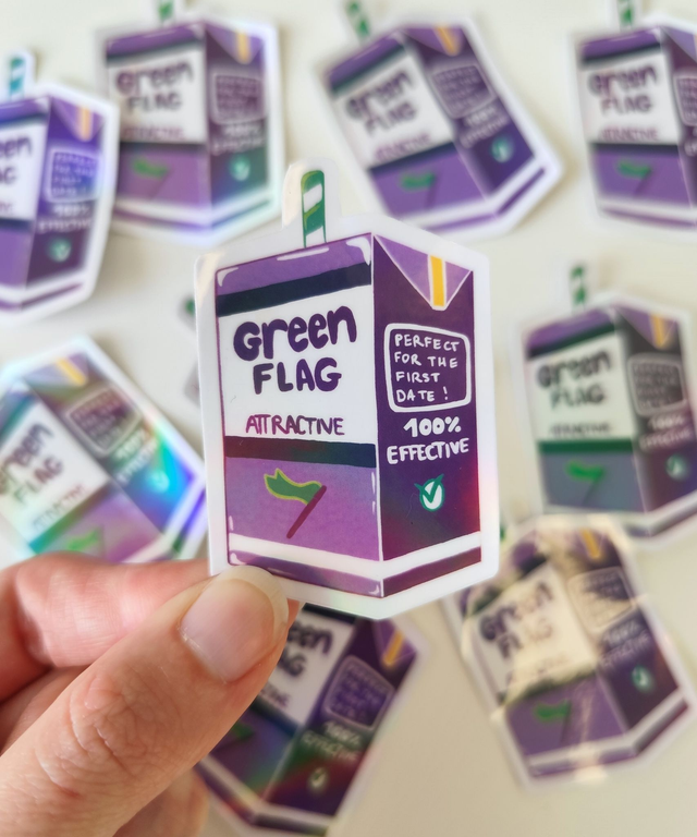 Green flag sticker