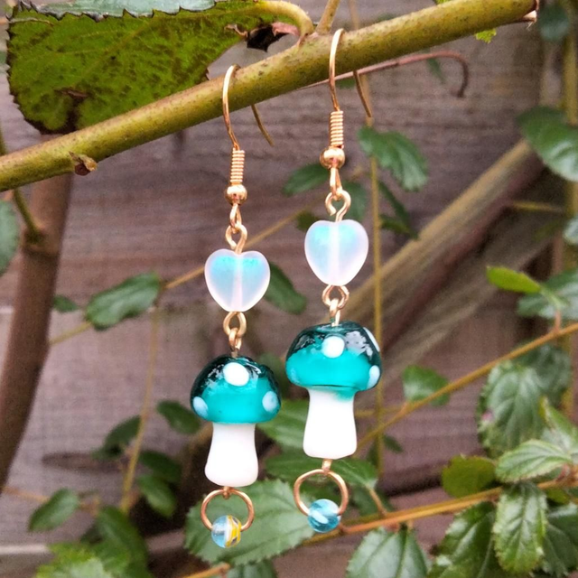 Turquoise Mushroom Earrings 