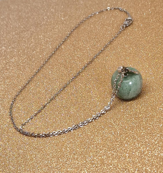 Collier acier inoxydable et Aventurine verte 