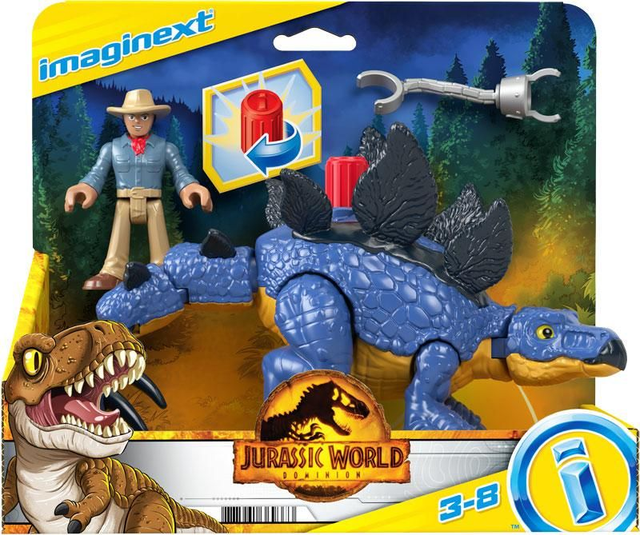JURASSIC WORLD STEGOSAURUS AND DR GRANT