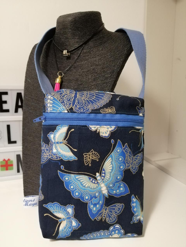 Pochette bandoulière papillon en tissu