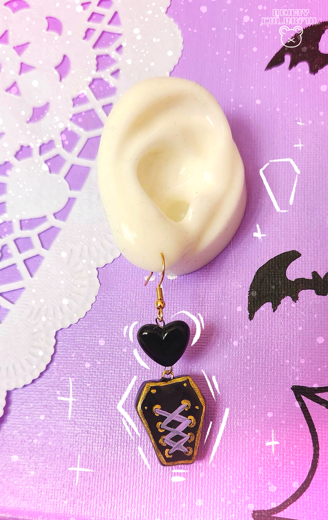 Boucles d'oreilles mini cercueils 
