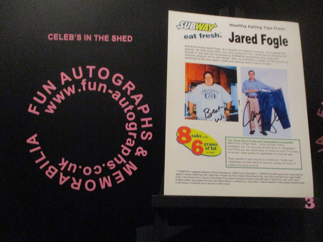 Jared Fogle Authentic Autographed Photograph (3)