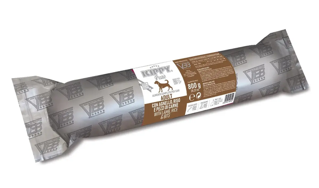 Kippy Lamb and rice (su ėriena, ryžiais) dešra šunims 800g