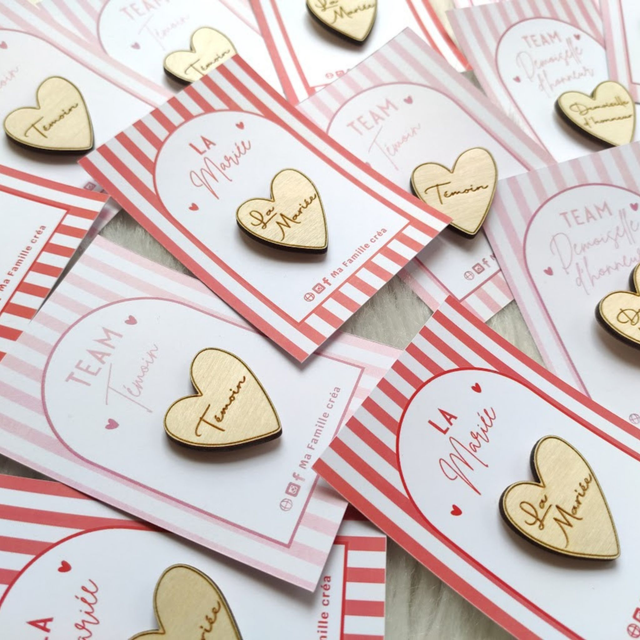 Pin's en bois - LA MARIÉE