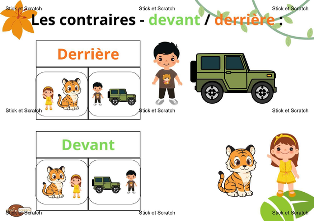 Les contraires - devant derrière
