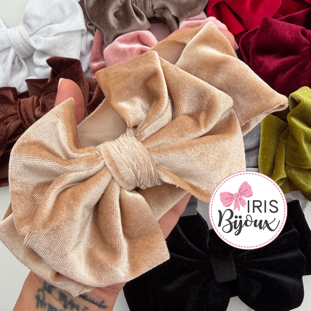 Fascia elasticizzata in velluto con maxi fiocco