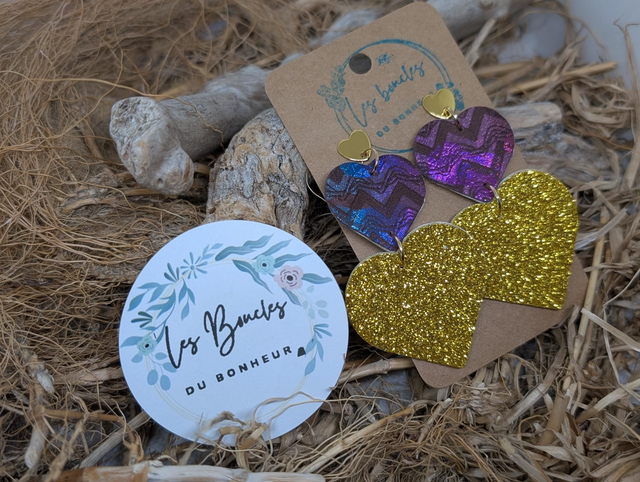 Boucles d&#039;oreilles Marie Laure mml010 doré paillettes 