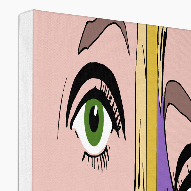 Canvas Wall Art, Supermodel Twiggy, Large Scale Graphical Colourful Artwork, Four Sizes, Part 1 of a Set of 3