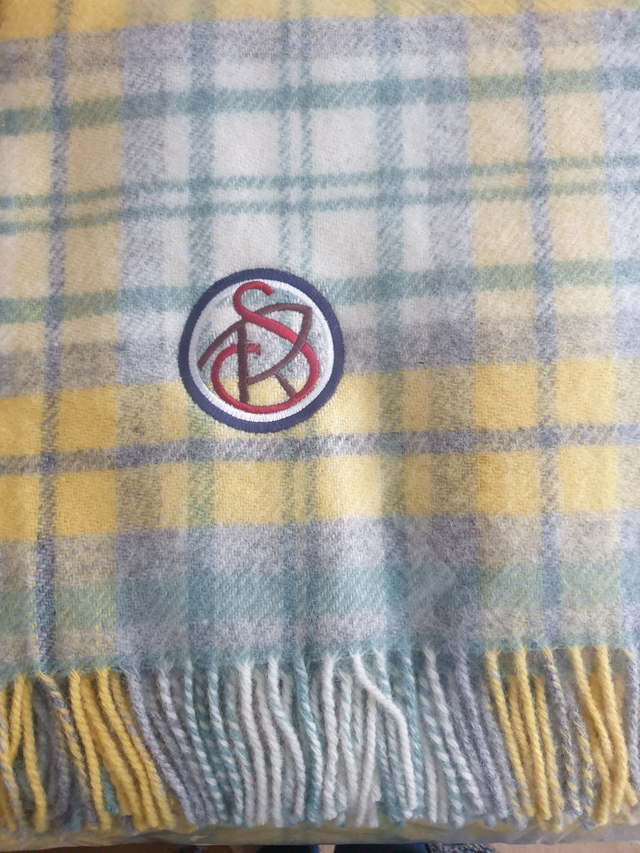 ORA Throw - Cottage Check, Ocean - 150x163cm