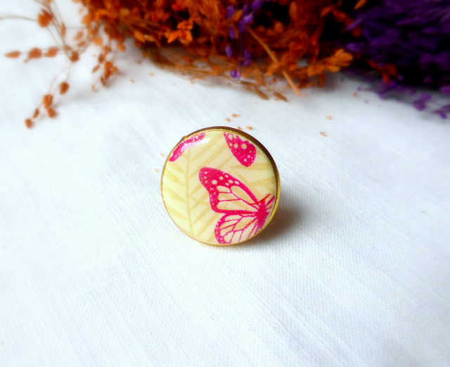 Bague ronde - Papillon