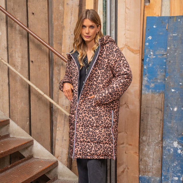 Veste réversible noir - léopard 