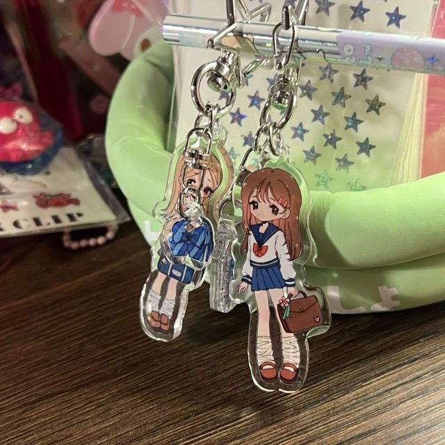 Porte-clés Anime – Fille Mignonne Style Kawaii, Accessoire Déco Sac &amp; Clés