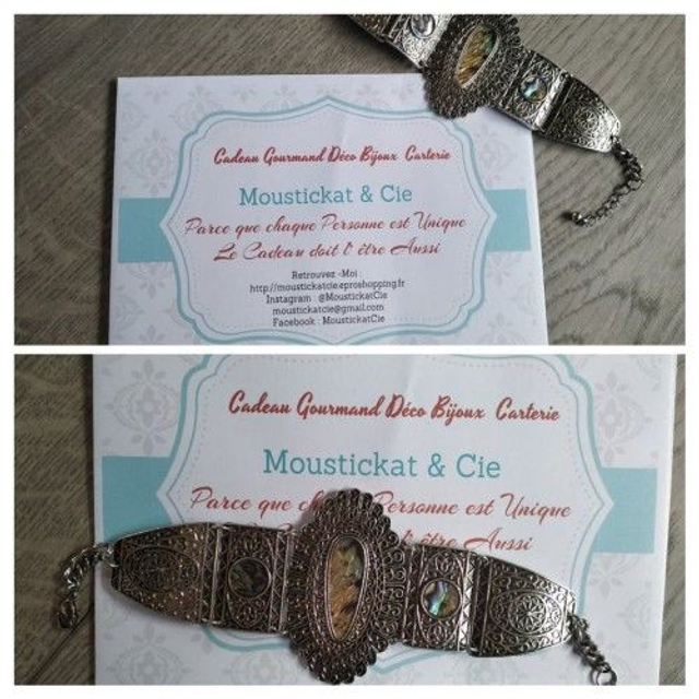 Bracelet en bronze et pierre de germe semi précieuse &quot; myhotys 