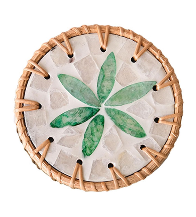Green Flower Coaster