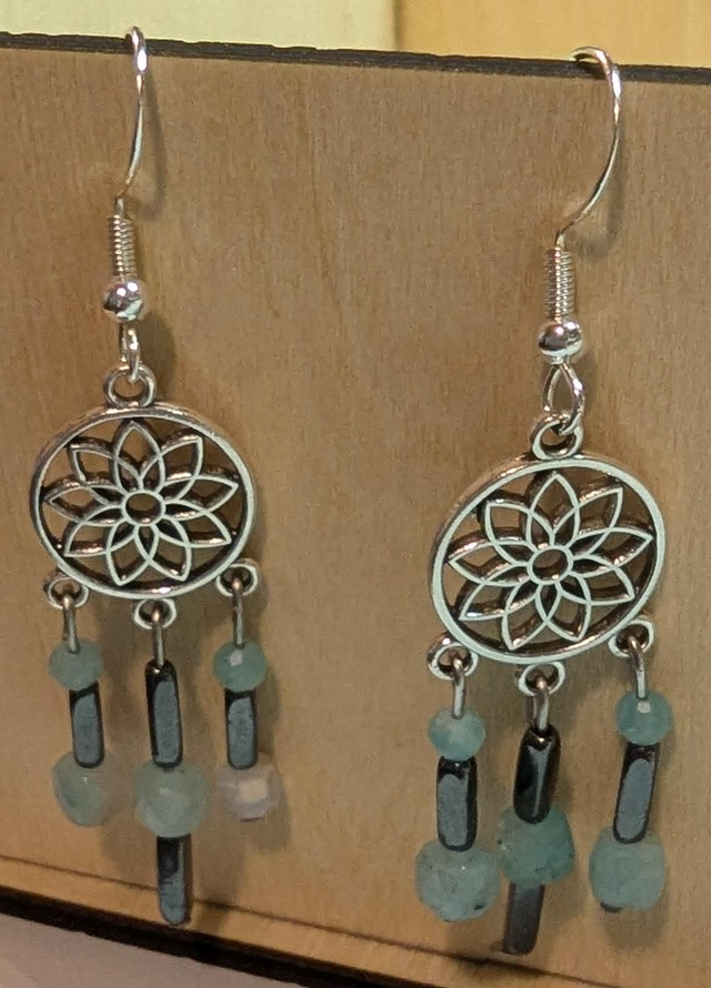 Pendantes Amazonite et Hématite