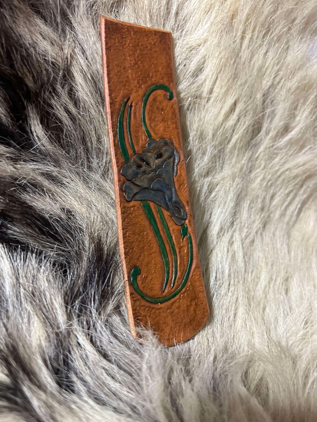 Marque page fleur bleu