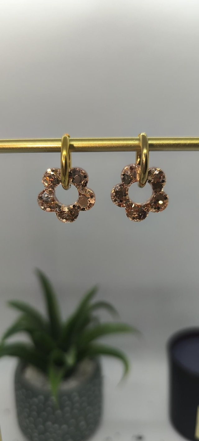 Pampilles interchangeables doré à paillettes 