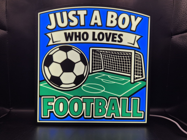 Light Up Sign Just A Boy Who Loves Football