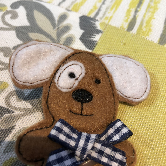 Cute Puppy Dog Handmade Brooch with metal clasp