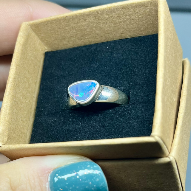 Bague en argent et Opale Australienne - Taille 53