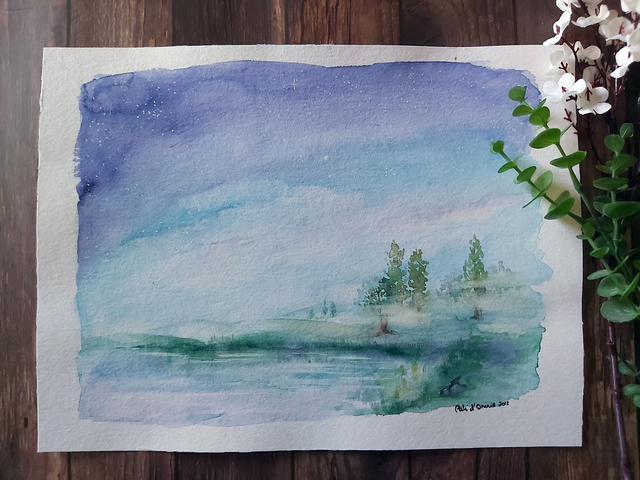 Aquarelle 24x32 L'étang