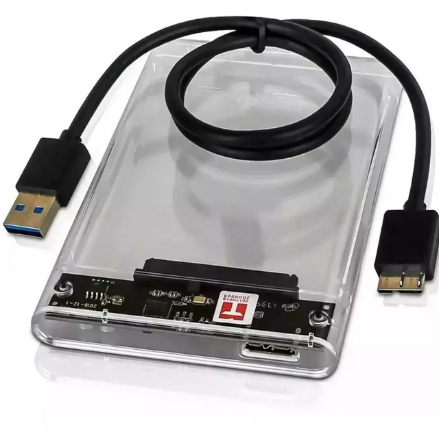 Case Para Hd Slim Externo Usb 3.0 Computador Ssd Hdd Sata 2.5 Notebook Pc Ps4 Xbox Transparente