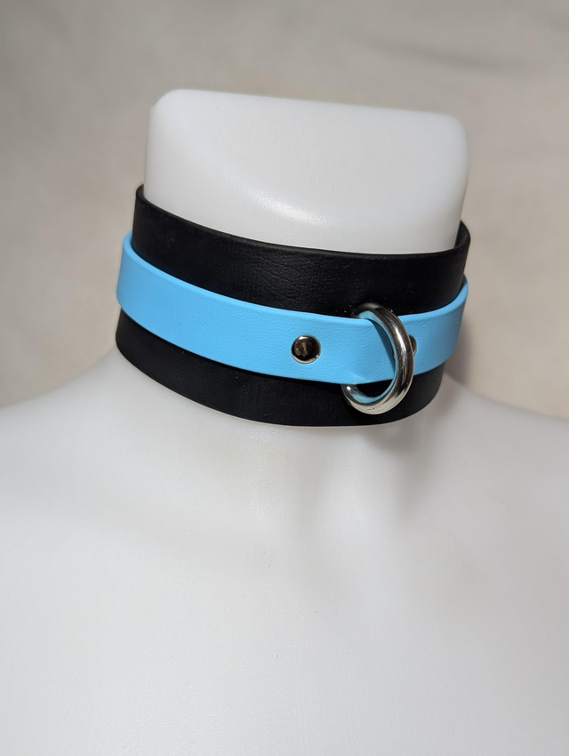 Collier "calliopé" bleu clair en Biothane 50mm🌱