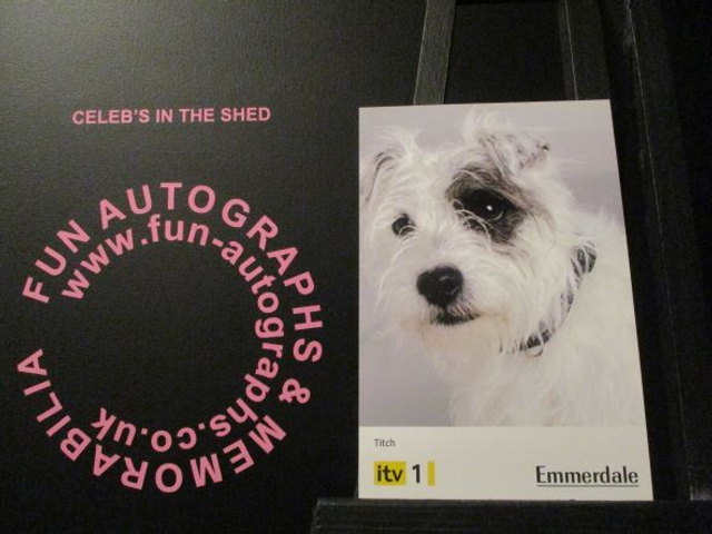 Titch Original Emmerdale Yellow &amp; Black Itv1 Logo Cast Card