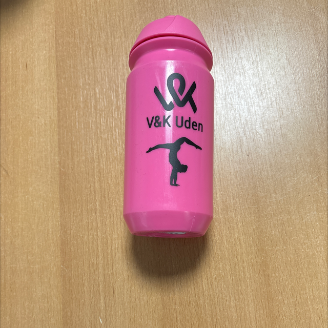 Bidon Turnen dames roze zwart opdruk