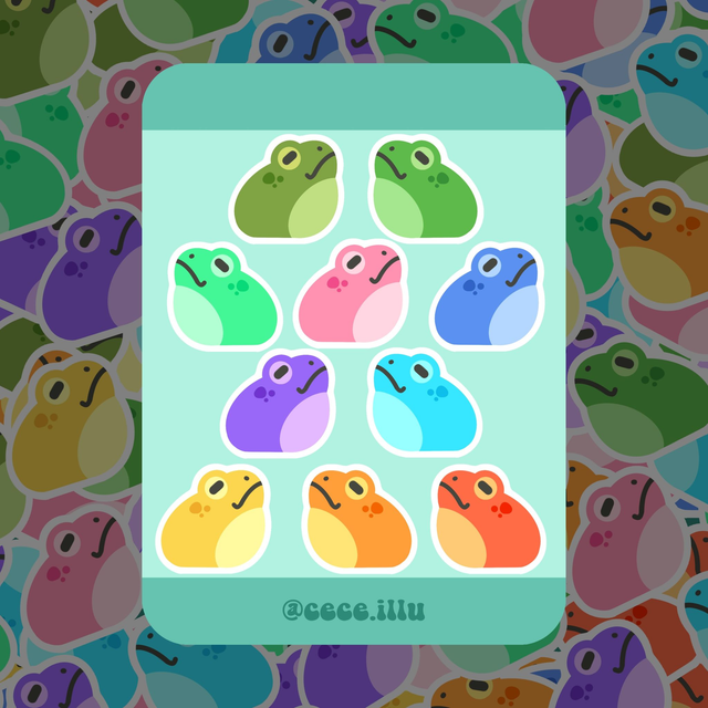 Planche Stickers Grenouilles