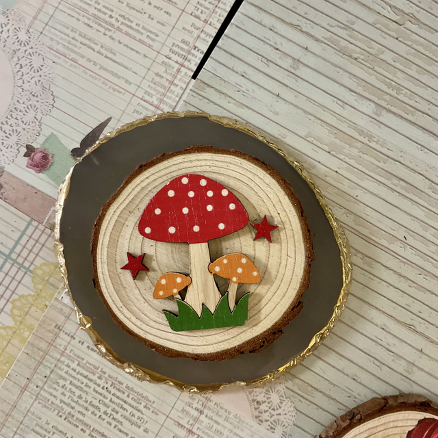 Handmade Christmas magnets with gift bag.