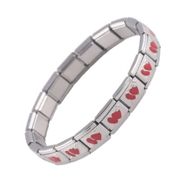 Brazalete Italiano Doble Corazon