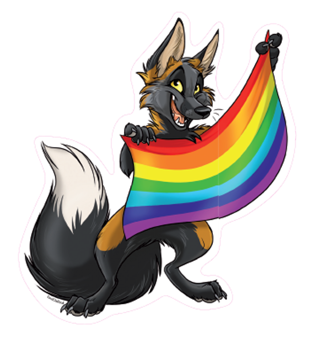 Rainbow Fox Sticker