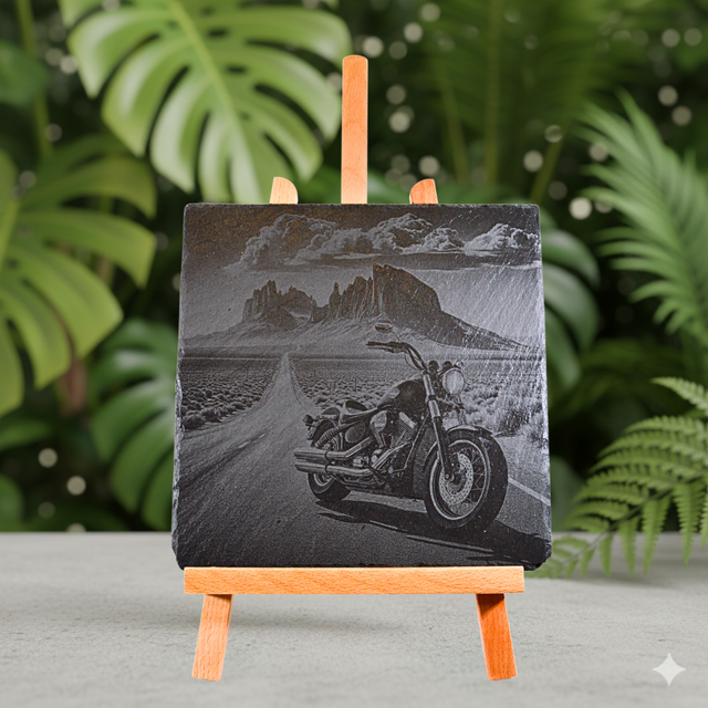 Moto désert Ardoise 25x25cm  