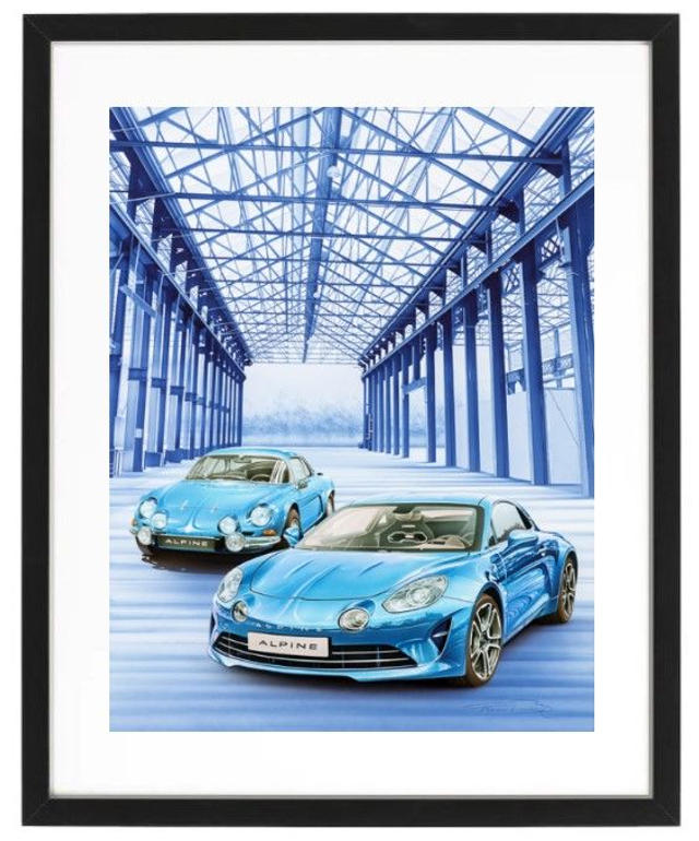 Alpine Garage - New and old A110 - Framed Print