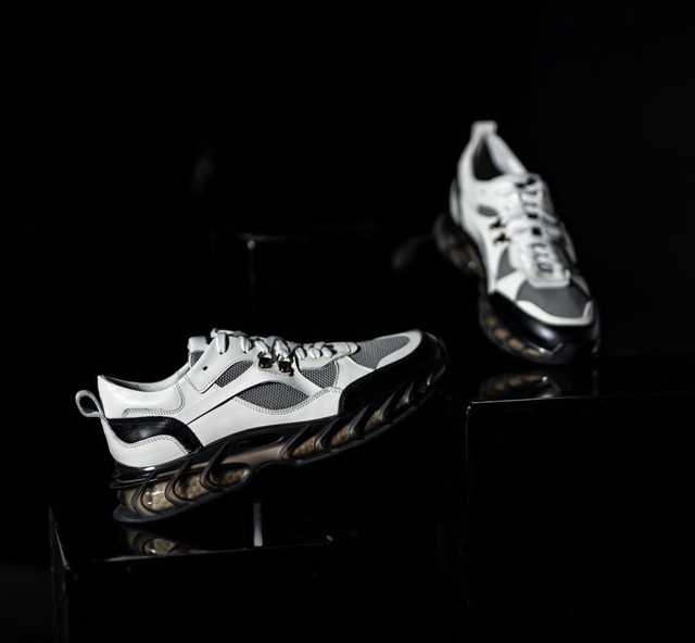 Men’s White Leather Comfort Sole Sneaker