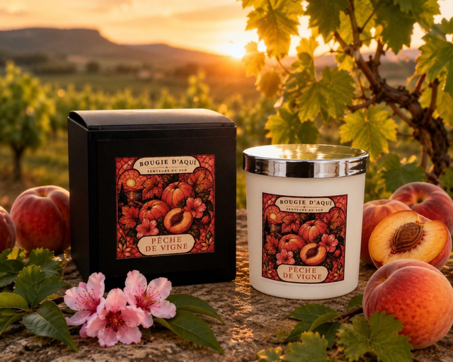 Bougie parfumée Pêche de Vigne – 160 g