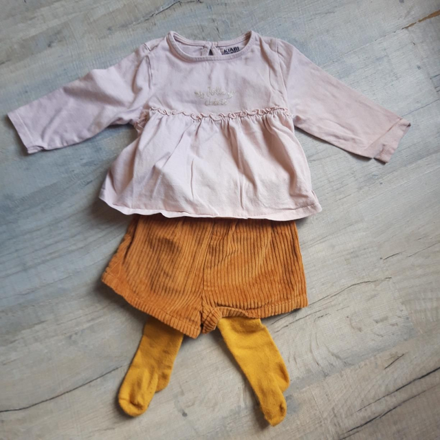 Ensemble tee-shirt short côtelé collant