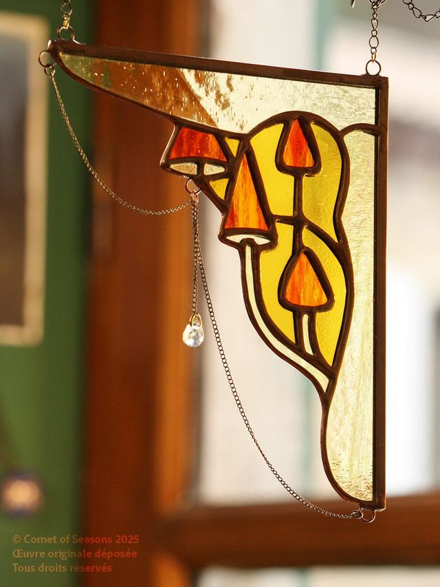 Angle champignon charmants droit