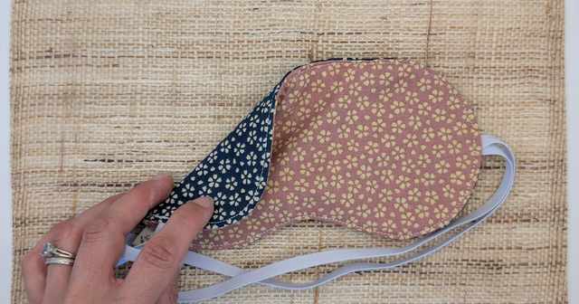 Masque de nuit réversible - Myosotis rose et bleu - Elastique double