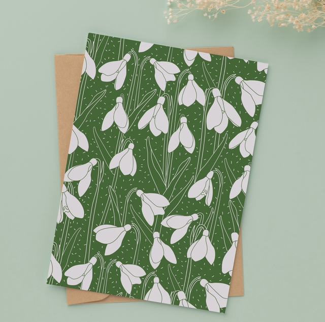 Snowdrop Repeat Pattern Card