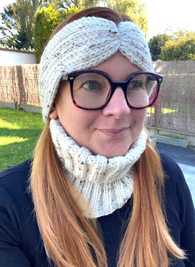 Tour de cou laine Tweed Ecru