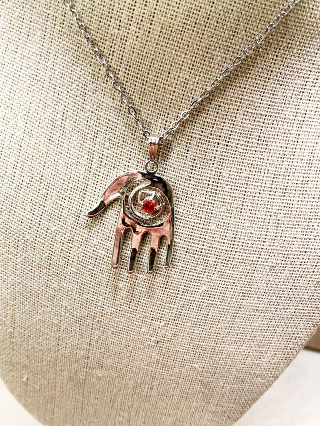 Mano - Pendentif main en argent 925 et oxyde de zirconium