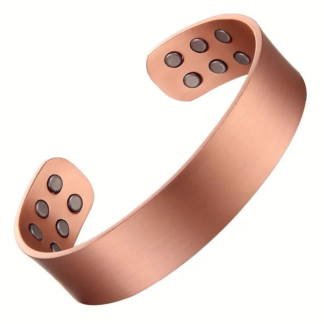 Bracelet magnétique 12 magnets en cuivre vintage, Ajustable pour Homme